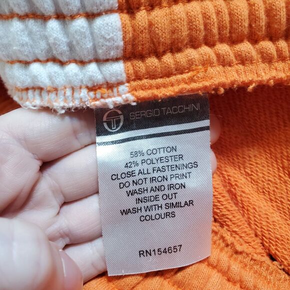 Sergio Tacchini Damarindo Track Joggers Size XL Orange Drawstring Stretch Mens - Picture 10 of 10